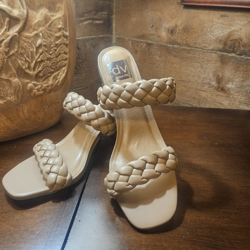 Dolce Vita Tan Braided Heels - Picture 5 of 10